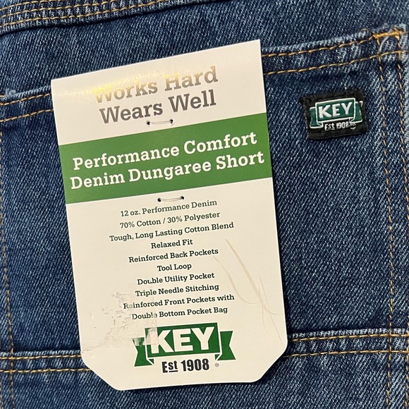 Key Men’s Denim Dugaree Shorts 🩳 Size 44 NWT - Picture 6 of 6